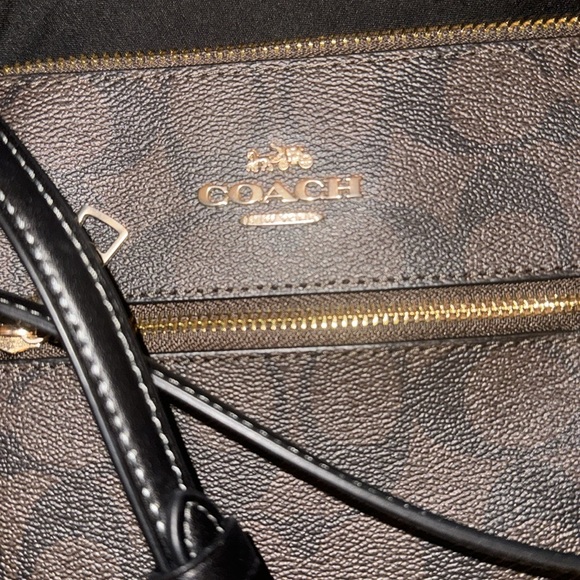 NWT Coach Leather Signature Mini Rowan Crossbody Shoulder Bag Brown x Black New - Picture 3 of 4